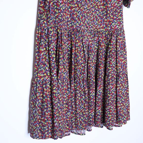 APIECE APART Las Alturas Mini Dress Dotty Floral Crimson Tiered Skirt Women's S - Picture 5 of 11